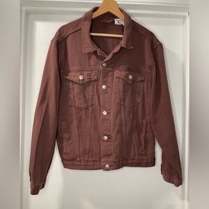 Princess Polly Western Denim Jacket in Brown. Size M